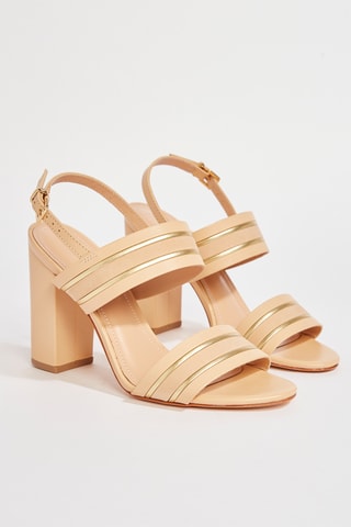 Sandálias de salto em couro Kajinude - Nude