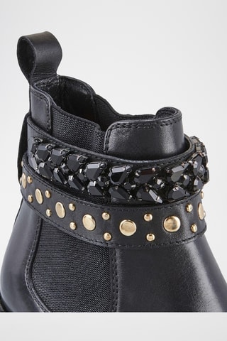 Botins em couro Kamila - Preto