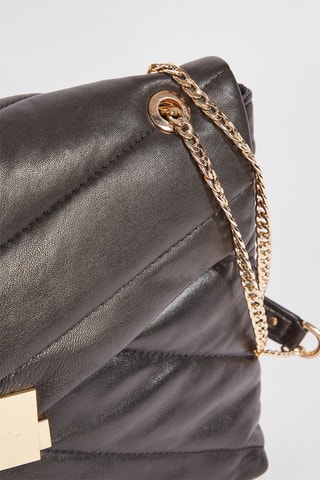 Mala de ombro em couro Aramelle - Preto