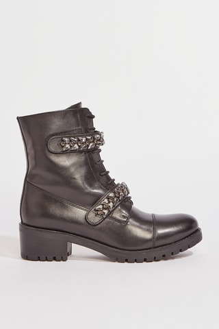Botins em couro Kristal - Preto