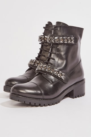 Botins em couro Kristal - Preto