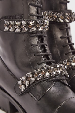 Botins em couro Kristal - Preto
