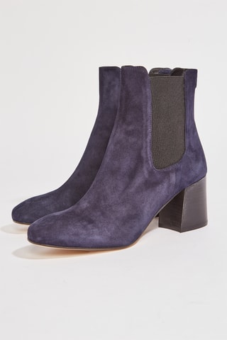 Botins Chelsea de nobuck Lacado2 - Azul-marinho