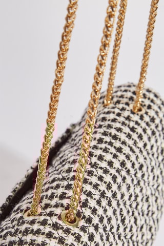 Mala de ombro em tweed Omane2 - Preto