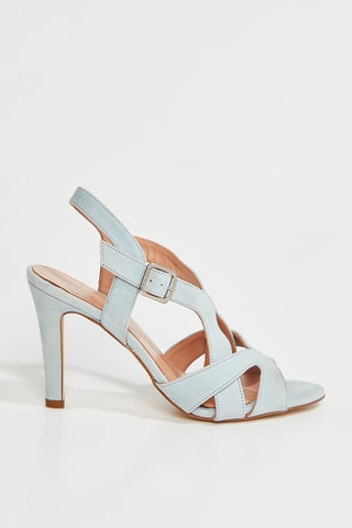 Sandálias de salto em nobuck Mollie - Azul-claro