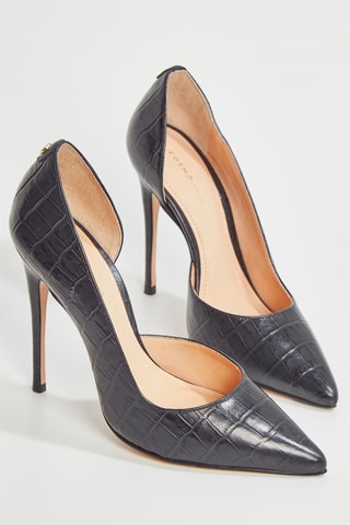 Sapatos de salto em couro Ornela - Preto