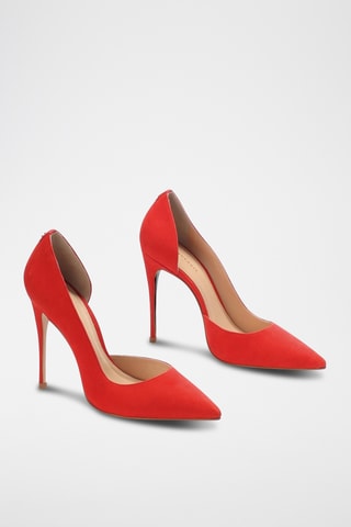 Sapatos de salto em nobuck Ornela - Vermelho