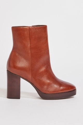 Botins em couro Randi - Castanho