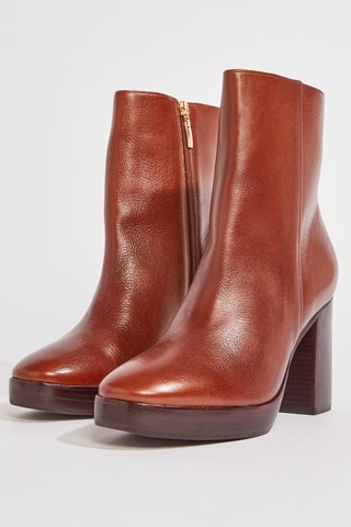 Botins em couro Randi - Castanho