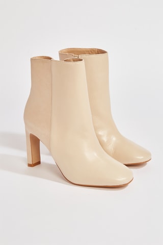 Botins em couro Reena - Bege