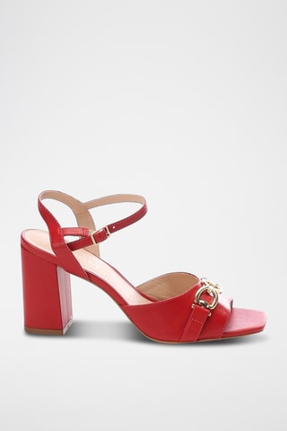 Sandálias de salto em couro Riona - Vermelho