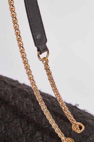 Mala de ombro em tweed Omane3 - Preto