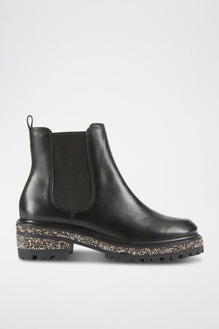 Botins Chelsea em couro Rocket - Preto