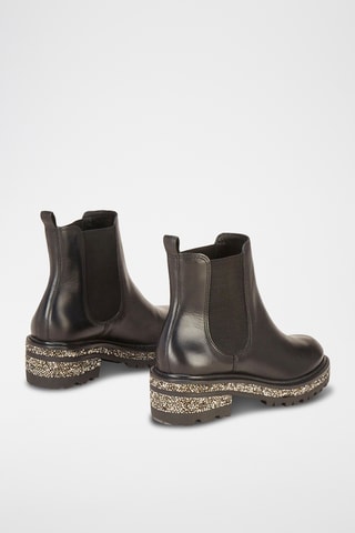 Botins Chelsea em couro Rocket - Preto