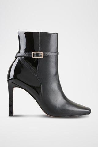Botins em couro Rosina - Preto