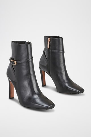 Botins em couro Rosina - Preto