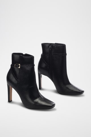 Botins em couro Rozana - Preto