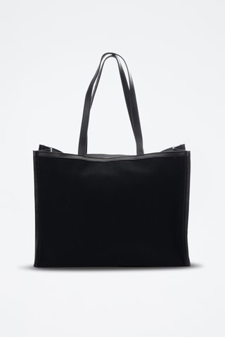 Mala shopping em couro Agathe - Preto