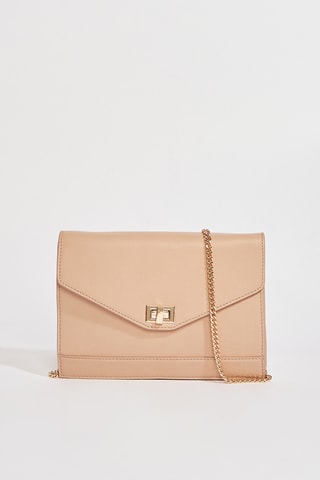 Mala a tiracolo de couro Alieti - Nude