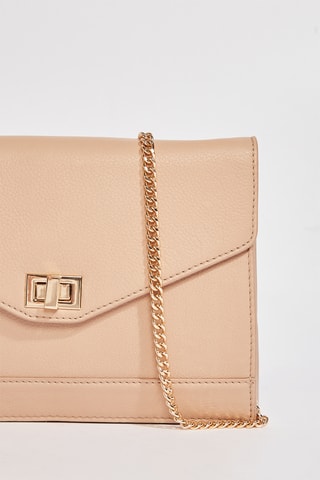 Mala a tiracolo de couro Alieti - Nude