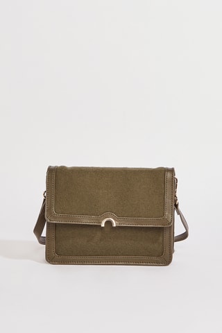 Mala a tiracolo em couro Allan - Caqui