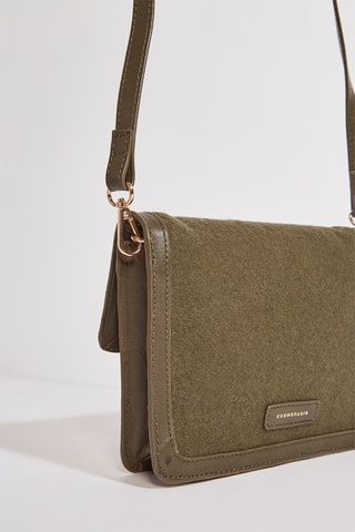 Mala a tiracolo em couro Allan - Caqui