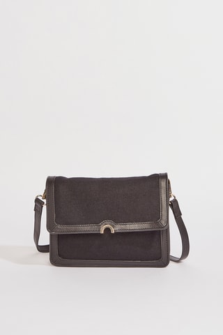 Mala a tiracolo em couro Allan - Preto