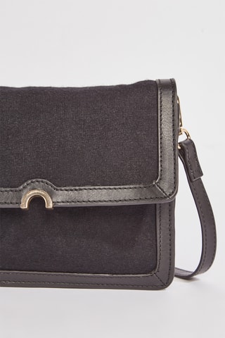 Mala a tiracolo em couro Allan - Preto