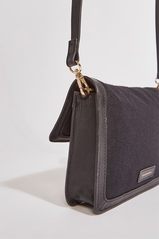 Mala a tiracolo em couro Allan - Preto