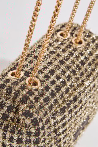 Mala de ombro em tweed Omia2 - Preto