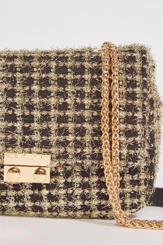 Mala de ombro em tweed Omia2 - Preto