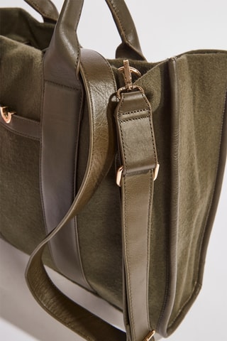 Mala em couro Arie - Caqui