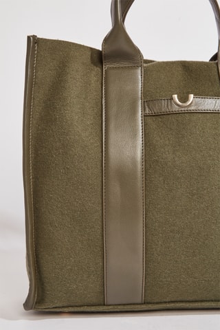 Mala em couro Arie - Caqui