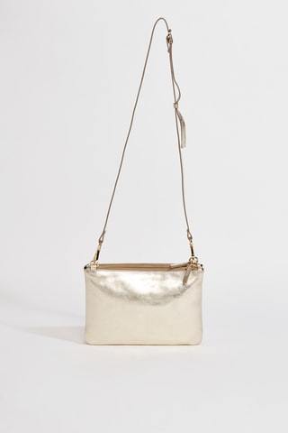 Pochete de couro Text - Dourado