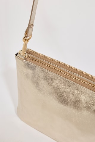 Pochete de couro Text - Dourado