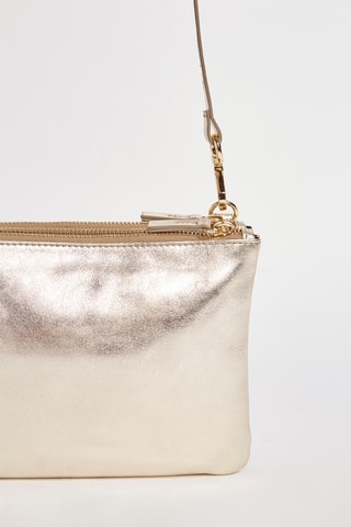 Pochete de couro Text - Dourado