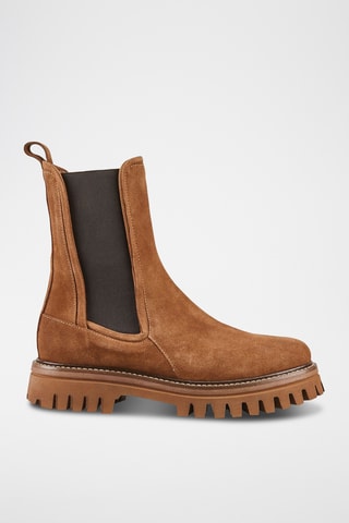 Botins Chelsea em nobuck Teena - Castanho
