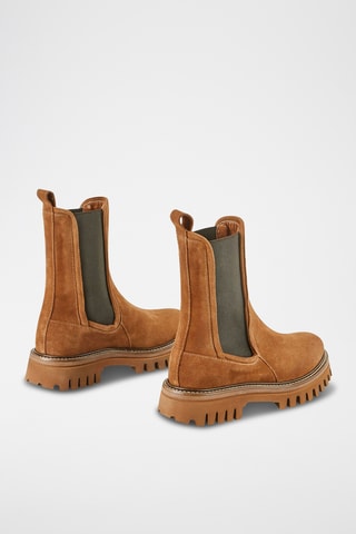 Botins Chelsea em nobuck Teena - Castanho