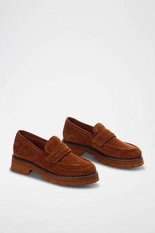 Mocassins com plataforma em nobuck Teenala - Castanho