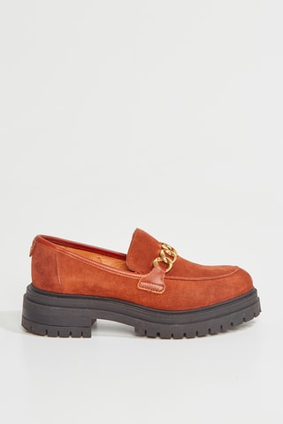 Mocassins com plataforma em nobuck Valomia - Castanho