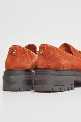 Mocassins com plataforma em nobuck Valomia - Castanho