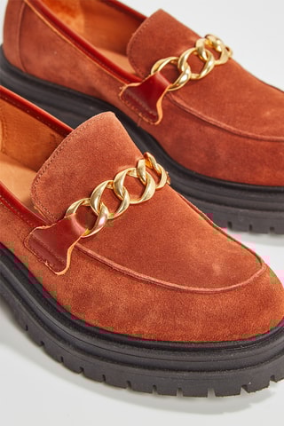 Mocassins com plataforma em nobuck Valomia - Castanho