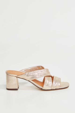 Mules de salto de couro Vanatia - Dourado