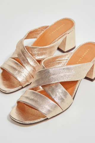 Mules de salto de couro Vanatia - Dourado