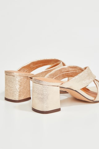 Mules de salto de couro Vanatia - Dourado