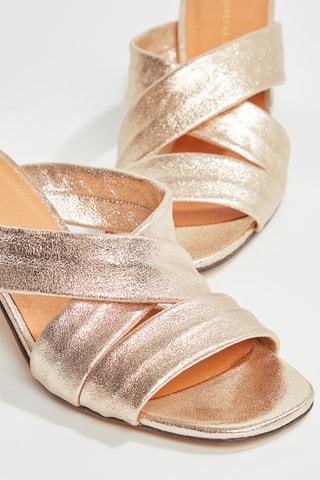 Mules de salto de couro Vanatia - Dourado