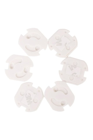 6 cache-prises F-Socket EU - Blanc - 3,6 x 3,3 x 0,3 cm