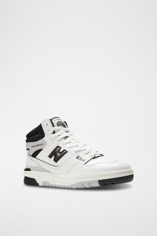 Baskets montantes en cuir 650 - Blanc et noir