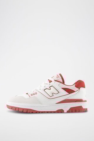 Sneakers en cuir 550 - Blanc et rouge