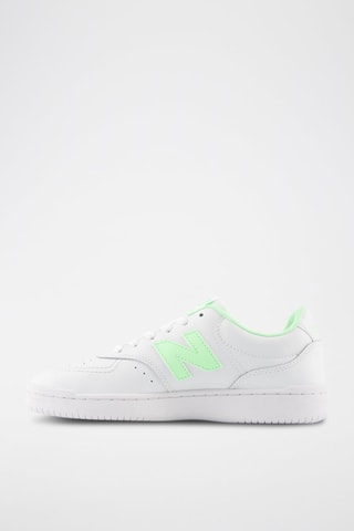 Baskets en cuir W80 - Blanc et vert fluo